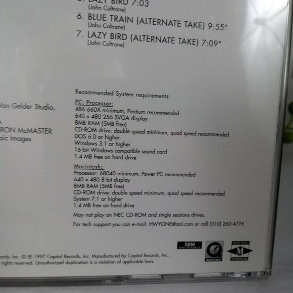 Vintage John Coltrane Blue Train CD 1997 90's Music - Picture 8 of 15